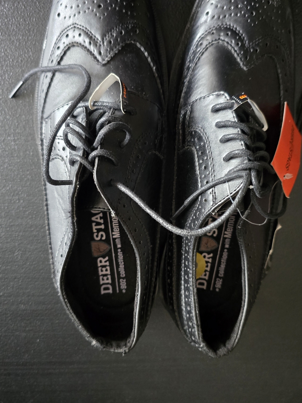 Deer Stags Men’s Black Wingtip Oxford Shoes